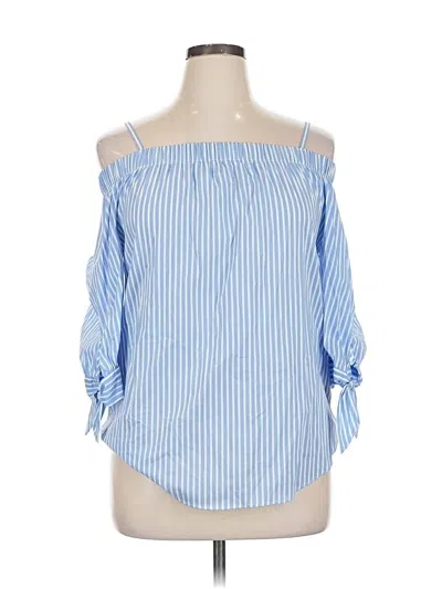 Pre-owned Iz Byer 3/4 Sleeve Blouse In Blue