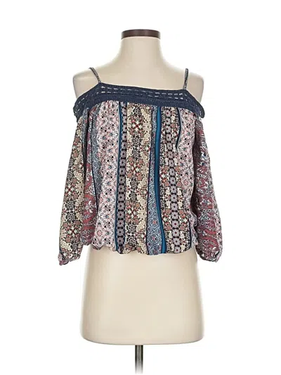 Pre-owned Iz Byer 3/4 Sleeve Blouse In Blue