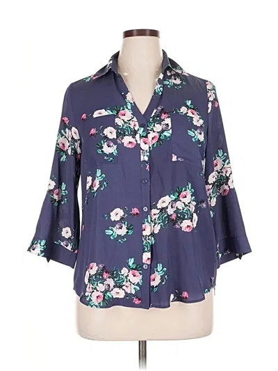 Pre-owned Iz Byer 3/4 Sleeve Blouse In Blue