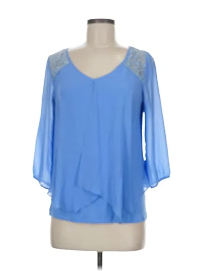 Pre-owned Iz Byer 3/4 Sleeve Blouse In Blue
