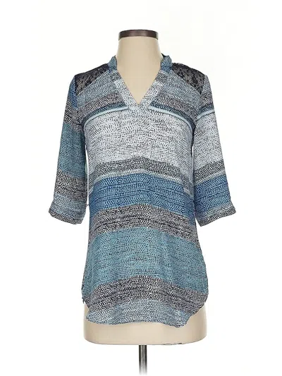 Pre-owned Iz Byer 3/4 Sleeve Blouse In Blue