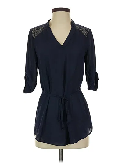 Pre-owned Iz Byer 3/4 Sleeve Blouse In Blue