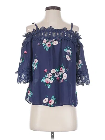 Pre-owned Iz Byer 3/4 Sleeve Blouse In Blue