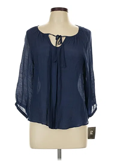 Pre-owned Iz Byer 3/4 Sleeve Blouse In Blue