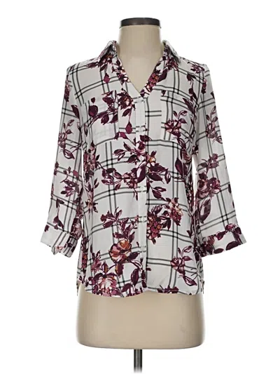Pre-owned Iz Byer 3/4 Sleeve Blouse In Burgundy
