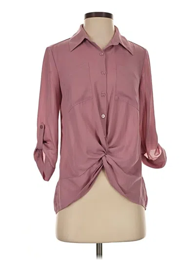Pre-owned Iz Byer 3/4 Sleeve Blouse In Burgundy