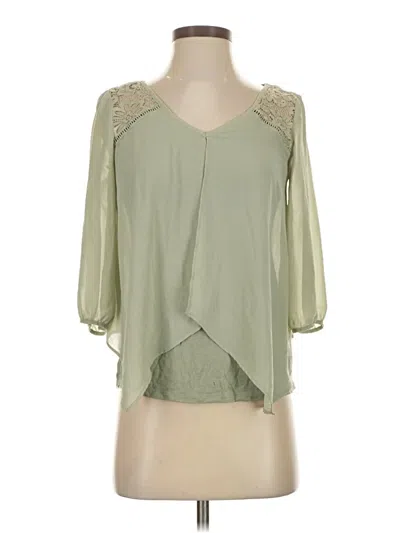 Pre-owned Iz Byer 3/4 Sleeve Blouse In Green