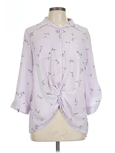 Pre-owned Iz Byer 3/4 Sleeve Blouse In Purple