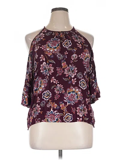Pre-owned Iz Byer 3/4 Sleeve Blouse In Purple