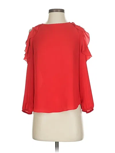 Pre-owned Iz Byer 3/4 Sleeve Blouse In Red