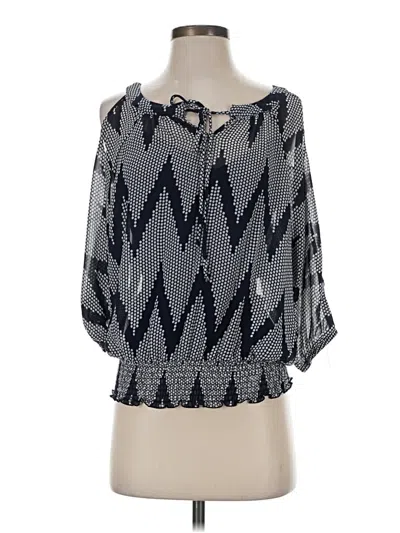 Pre-owned Iz Byer 3/4 Sleeve Blouse In Silver