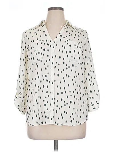 Pre-owned Iz Byer 3/4 Sleeve Blouse In White