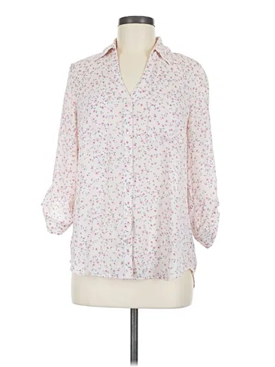 Pre-owned Iz Byer 3/4 Sleeve Button Down Shirt In Pink