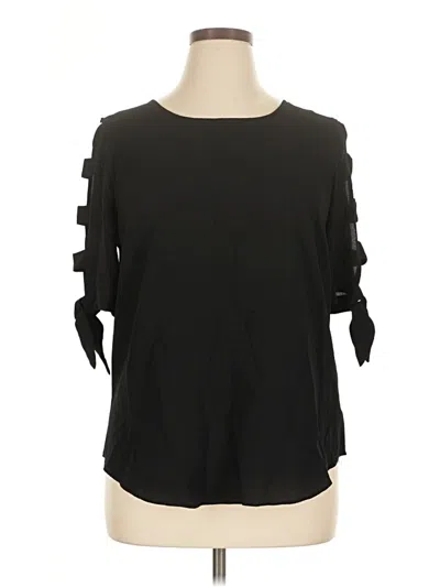 Pre-owned Iz Byer 3/4 Sleeve Top Black Cold Shoulder Neckline Tops