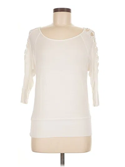 Pre-owned Iz Byer 3/4 Sleeve T-shirt In Ivory