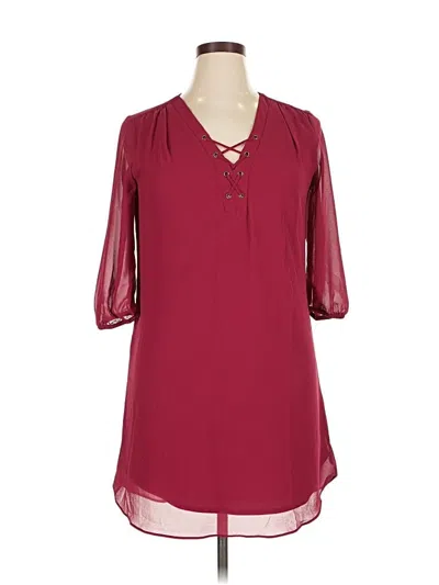 Pre-owned Iz Byer Casual Dress In Burgundy