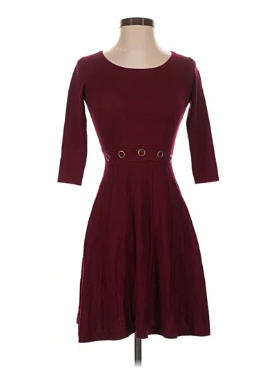 Pre-owned Iz Byer Casual Dress In Burgundy