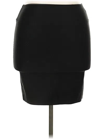 Pre-owned Iz Byer Faux Leather Skirt In Black