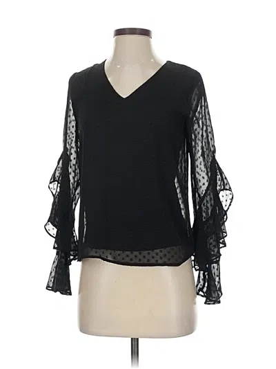 Pre-owned Iz Byer Long Sleeve Blouse In Black
