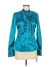 Iz Byer Long Sleeve Blouse In Blue