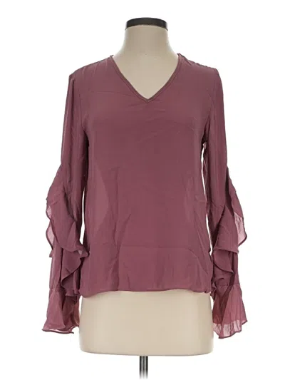 Pre-owned Iz Byer Long Sleeve Blouse In Burgundy