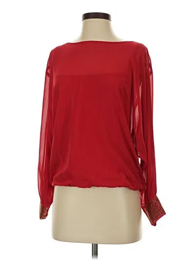 Pre-owned Iz Byer Long Sleeve Blouse In Red