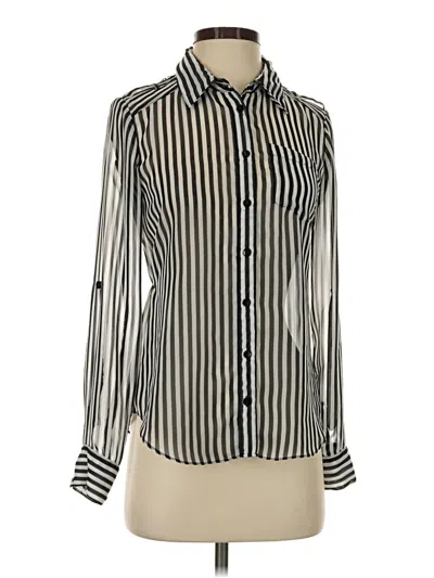 Pre-owned Iz Byer Long Sleeve Blouse In Silver