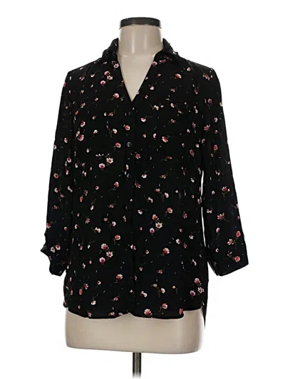 Pre-owned Iz Byer Long Sleeve Polo Shirt In Black