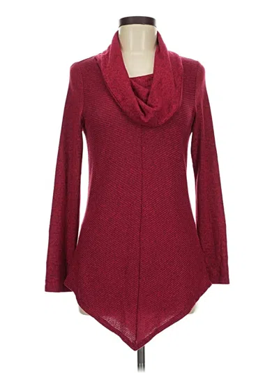 Pre-owned Iz Byer Long Sleeve Top Burgundy Cowl Neck Tops