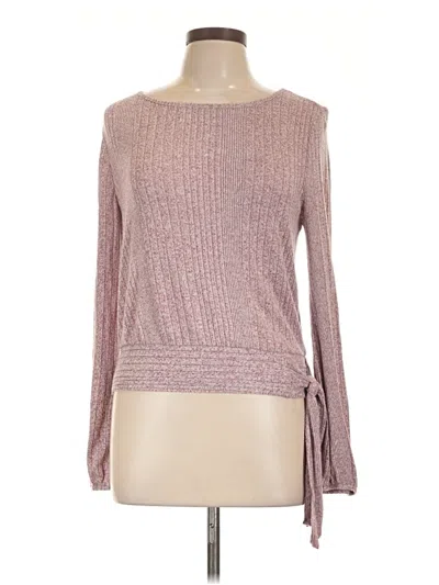 Pre-owned Iz Byer Long Sleeve Top Pink Boatneck Tops