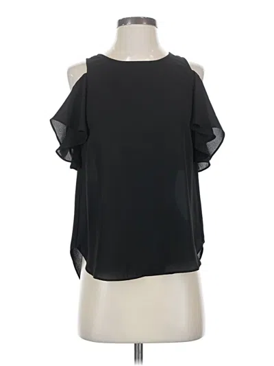Pre-owned Iz Byer Short Sleeve Blouse In Black