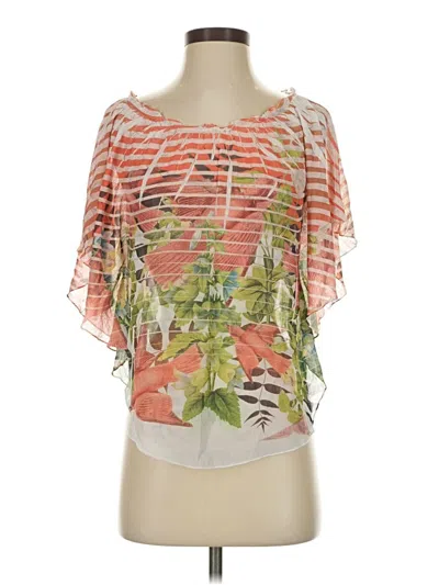 Pre-owned Iz Byer Short Sleeve Blouse In Orange
