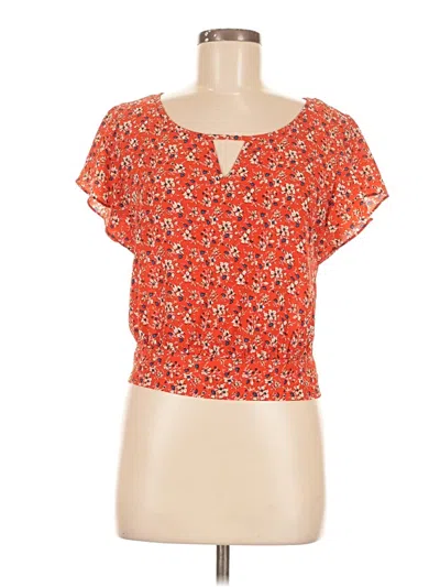 Pre-owned Iz Byer Short Sleeve Blouse In Orange