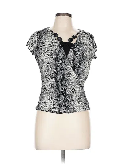 Pre-owned Iz Byer Short Sleeve Blouse In Silver