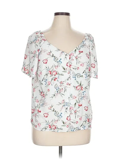 Pre-owned Iz Byer Short Sleeve Blouse In White