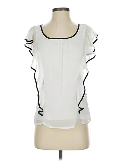 Pre-owned Iz Byer Short Sleeve Blouse In White