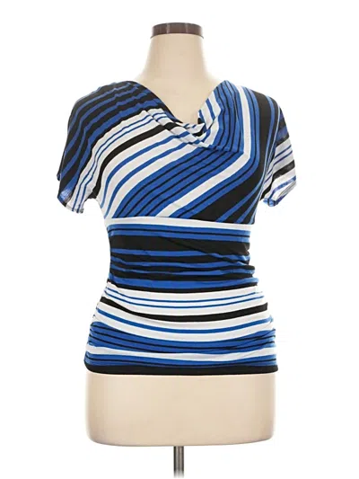 Pre-owned Iz Byer Short Sleeve Top Blue One Shoulder Neckline Tops