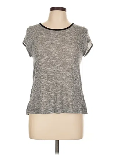 Pre-owned Iz Byer Short Sleeve Top Gray Crew Neck Tops