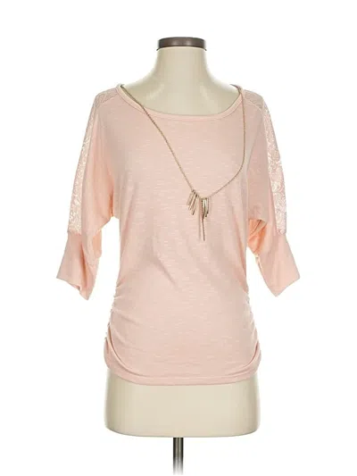 Pre-owned Iz Byer Short Sleeve Top Pink Scoop Neck Tops