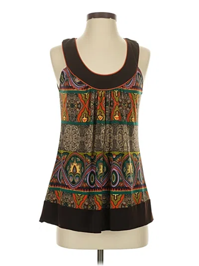 Pre-owned Iz Byer Sleeveless Blouse In Brown