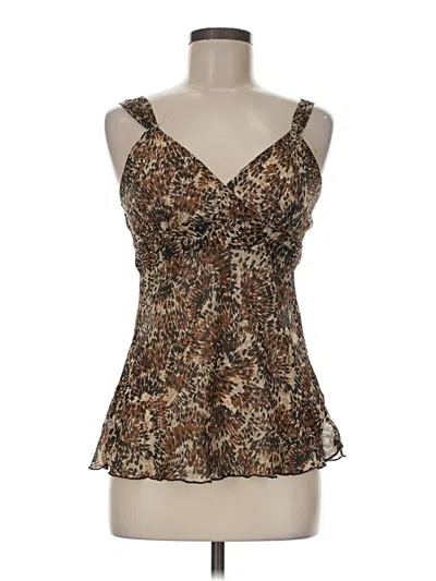 Pre-owned Iz Byer Sleeveless Blouse In Brown