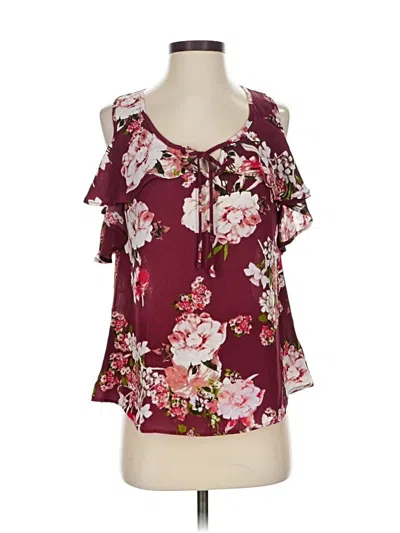 Pre-owned Iz Byer Sleeveless Blouse In Burgundy