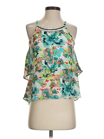 Pre-owned Iz Byer Sleeveless Blouse In Teal