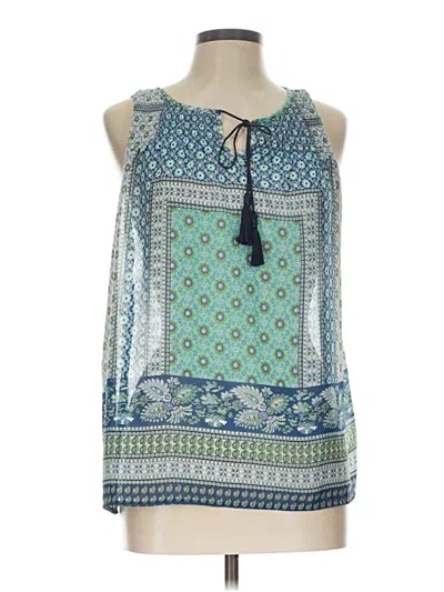 Pre-owned Iz Byer Sleeveless Blouse In Teal