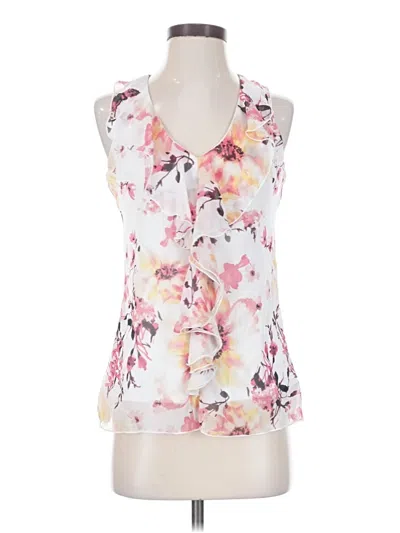 Pre-owned Iz Byer Sleeveless Blouse In White
