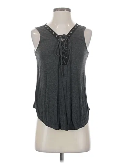 Pre-owned Iz Byer Sleeveless Top Gray Halter Neckline Tops