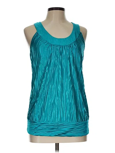 Pre-owned Iz Byer Tank Top Teal Halter Neckline Tops In Blue