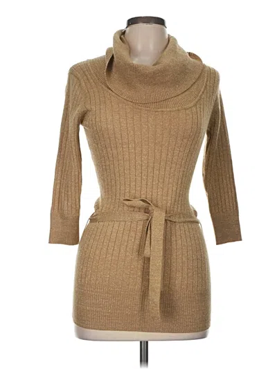 Pre-owned Iz Byer Turtleneck Sweater In Tan