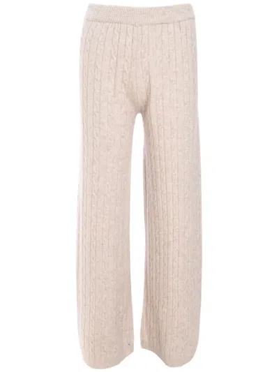 Izaak Azanei Cable-knit Trousers In Nude