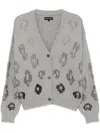 Izaak Azanei Chain-link Detailing Cardigan In Grey